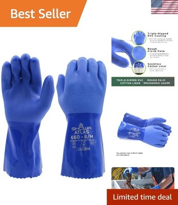 Atlas 660 Small Blue Gloves - Waterproof, Chemical Resistant & Ergonomic Comfort