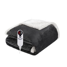 Electric Heated Blanket Throw Size 50"x60", Soft 02-dark Gray