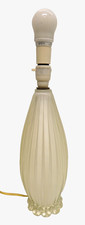 VINTAGE 1960'S MURANO VENETIAN ART GLASS WHITE CLEAR CASED GLASS LAMP BASE