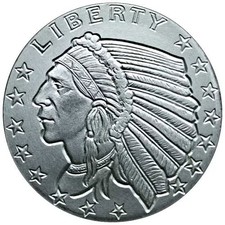 Silver - 1 oz Incuse Indian Round 95.70 per troy oz