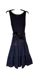 Tahari Navy Blue Tiered Dress Size L