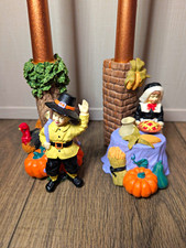 Thanksgiving Resin Taper Candlestick Holders Set, Multicolor Freestanding