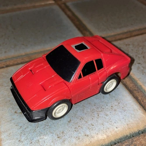 Vintage 1986 Hasbro Transformer G1 Chase Red Throttlebots Autobot Figure Vehicle