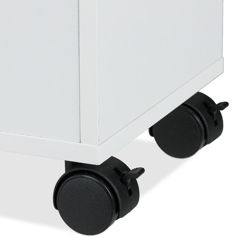 Slim Rolling Cabinet Cart Trolley Bathroom Shelf Unit Storage White 78x21.5x63cm - Picture 7 of 7