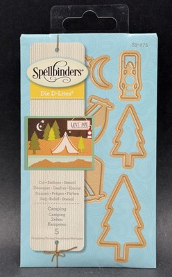 Spellbinders D-Lites CAMPING S3-275 - Tent Trees Outdoors Forest Scene 5-pcs NEW