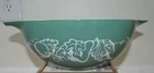 Vintage 1960 Pyrex Cinderella Teal Fruit Salad 4 Qt Bowl Series 444