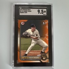 2022 Bowman Draft Robert Moore (RC) #BD-131 Orange /25 SGC 9.5
