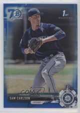 2017 Bowman Draft Chrome Blue Refractor 70th Anniversary /200 Sam Carlson mp7