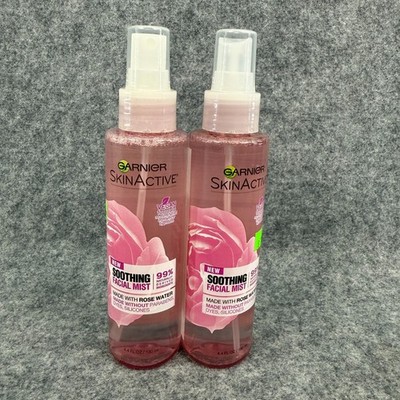Garnier Vegan Lot of 2-Skin Active Soothing Facial Mist Made w/Rose Water - NEW