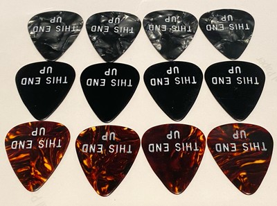 D'Andrea-Ad LIB PIXIE Guitar Picks-THIS END UP- Lot of 12-Tort-Black-Grey Pearl