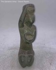 Gray Elegant African Carved Stone Woman Kneeling Decorative Art Sculpture — photo 1