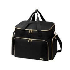 Double Layer Nail Storage Bag Portable Nail Polish Organizer Bag Two-Way Zipper