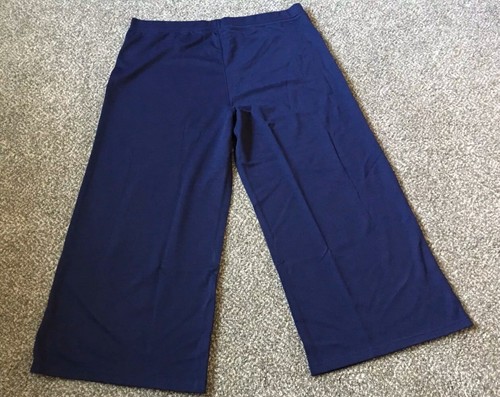 Denim 24/7 sz 28W Navy Blue Knit Wide 