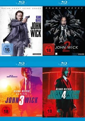 John Wick - Kapitel 1-4 - Uncut (Keanu Reeves) im Set # 4-BLU-RAY-NEU