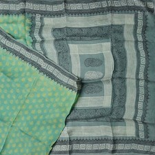 Namaste Vintage Green Sarees 100 Pure Silk Printed Indian Sari 6YD Craft Fabric
