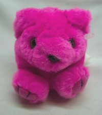Swibco Puffkins MINI BRIGHT PINK TEDDY BEAR 2" Plush STUFFED ANIMAL MAGNET