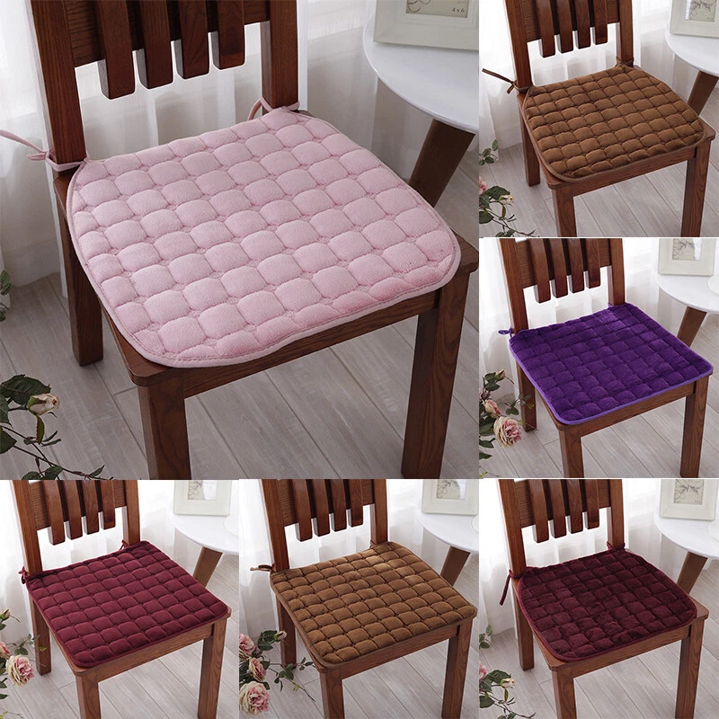 4Pcs Seat Pad Dining Room Garden Kitchen Chair Cushion with Tie on