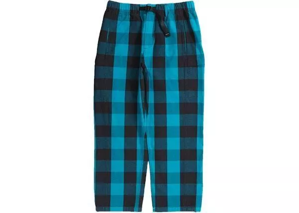 Supreme Belted Trail Pantalon Sarcelle Plaid taille Grand