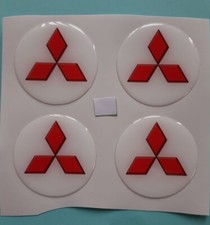 4st. Aufkleber Mitsubishi Logo für Radkappen Nabendeckel Felge Silicone Embleme