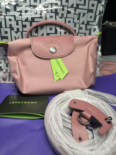 LONGCHAMP Le pliage Mini Bag Pouch In petale/ pink with straps