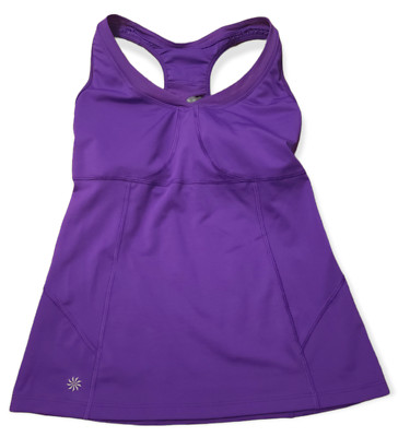 Athleta VaVa Tank Top 34D Yoga Shelf Bra Purple Yoga Workout Gym Racerback