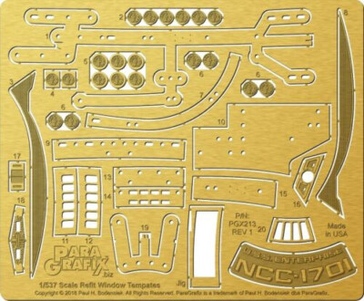 Paragrafix 169 1/3300 Scale Star Trek Deep Space 9 Window Drilling Template For AMT Kit