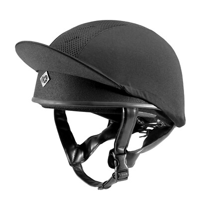 Charles Owen Pro II Plus Jockey Skull Cap Reithelm - Schwarz 