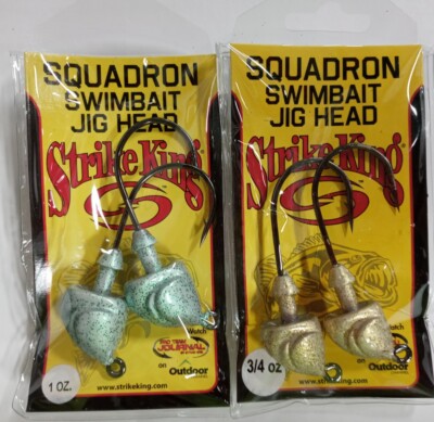 Lot Of (2) Strike King Squadron Swimbait Jig Heads(1oz 3/4oz