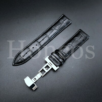 20MM SMOOTH LEATHER WATCH BAND STRAP DEPLOYMENT FITS FOR TISSOT PR 100 BLACK