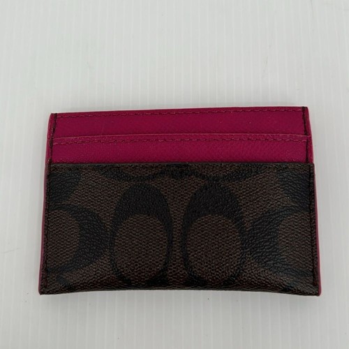 Coach Card Case In Signature Canvas Purple NWT - Picture 2 of 6