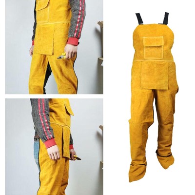 Almencla Schweißerkleidung strapazierfähiges Leder hitzebeständig Schmiedearbeit BBQ