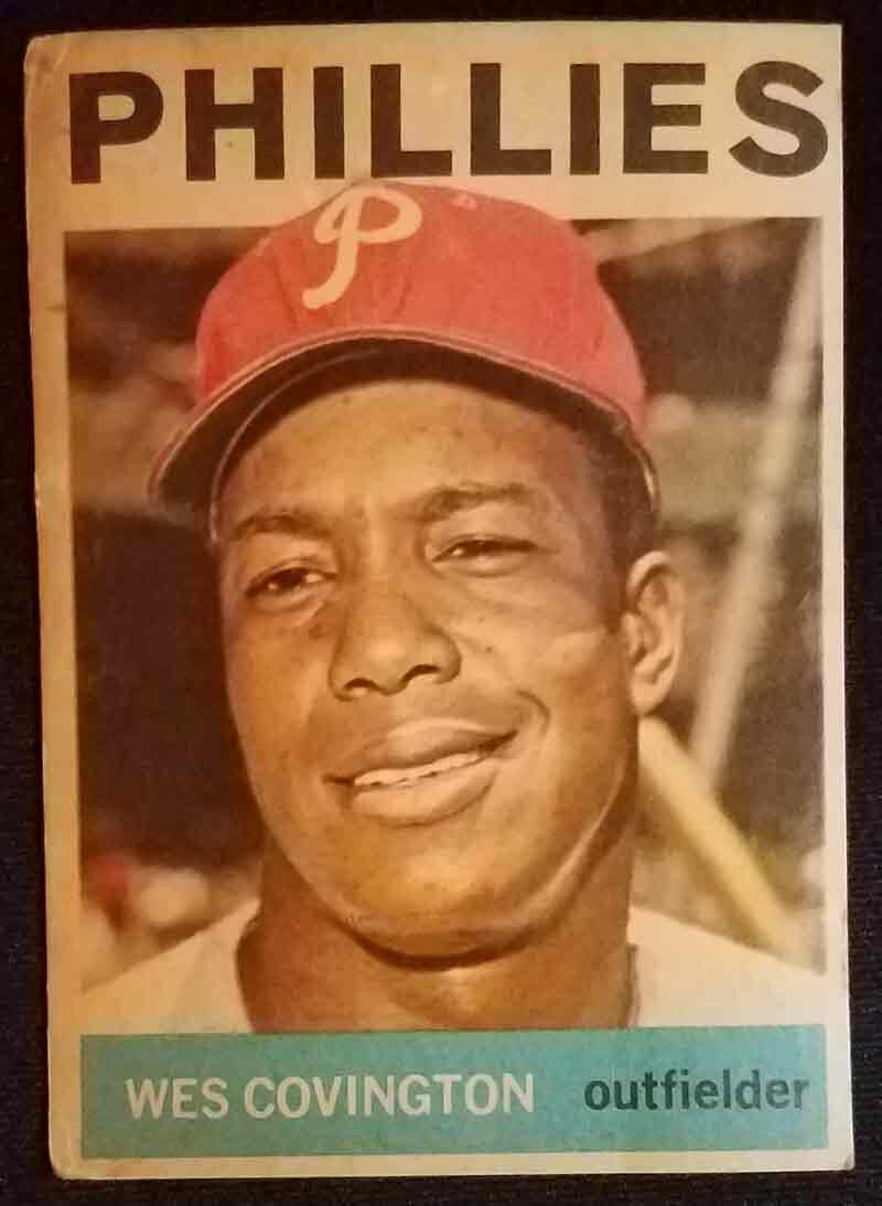 1964 Topps Venezuelan #208 Wes Covington Phillies LOW GRADE (glue on back)