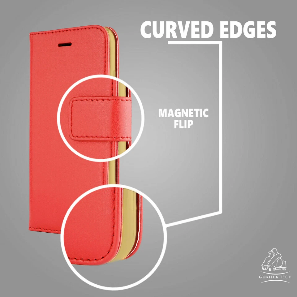 For iPhone XR Leather Wallet Case With Gorilla Glass Screen Proector Flip Cover - Image 2 of 4