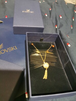 New in box Swarovski Susan Gold Bead Sweater 16  Necklace 1164621 Authentic