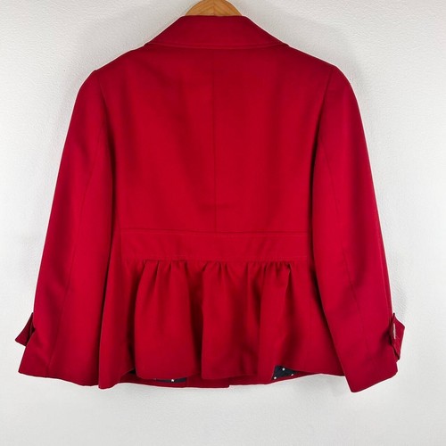 Vtg Mary Kay Women’s Classic Red Peter Pan Collar Brookhurst Coat Size XS - Picture 2 of 8