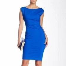 DVF Diane von Furstenberg Jori blue iris sheath dress knit shift bodycon new 10