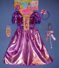 DISNEY RAPUNZEL COSTUME DRESS GIRLS 7-8-HEADBAND-WAND-PETTICOAT-SOCKS-NEW LOT-5