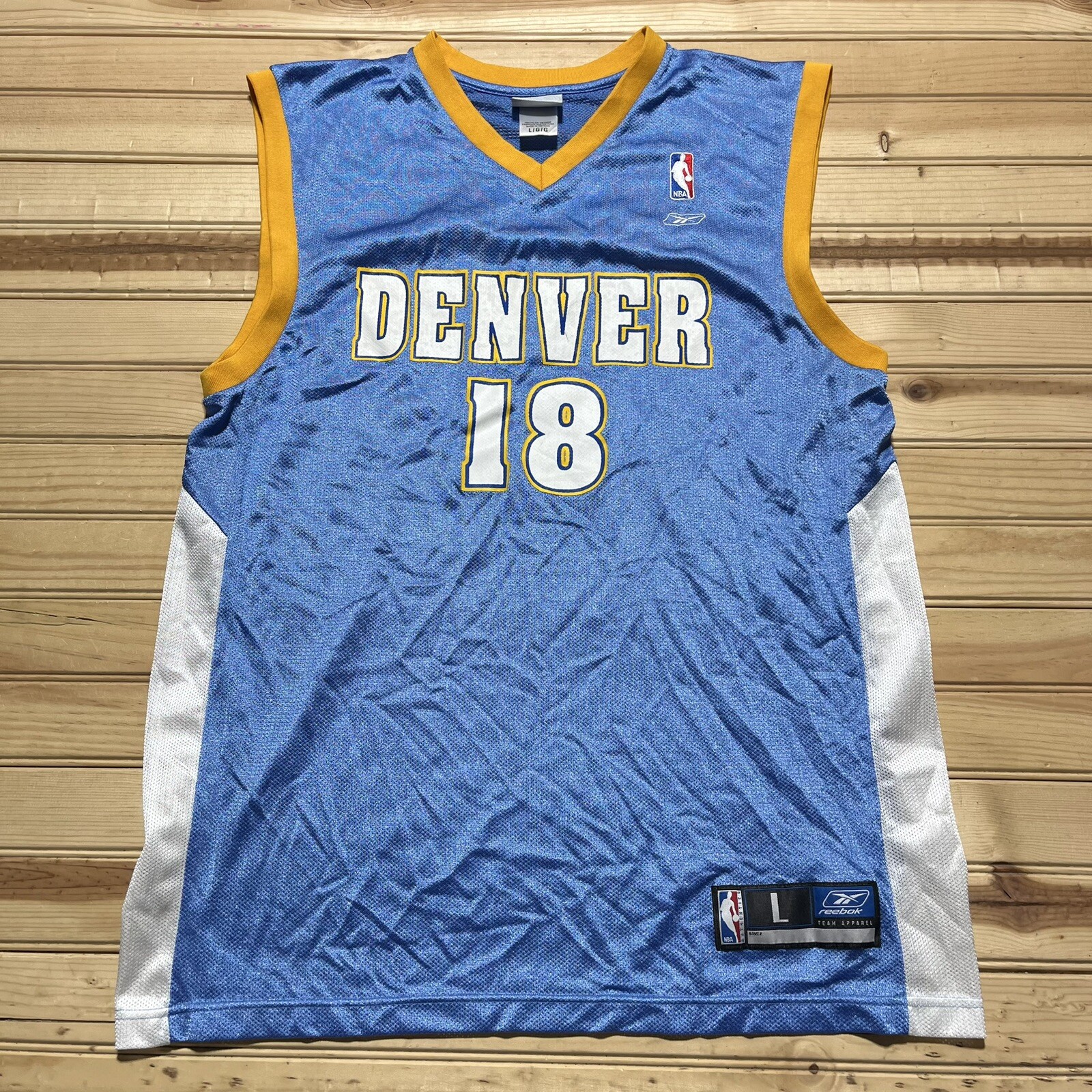 Vintage Reebok Denver Nuggets Bencina #18 Jersey Basketball Size Large
