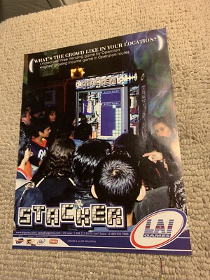 original 11-8 1/4  Stacker  Crowd LAI arcade game FLYER AD