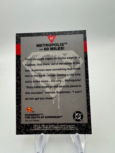 The Death of Superman Doomsday Trading Card YOU PICK DC Comic 1992 Fleer Skybox - Picture 118 of 206