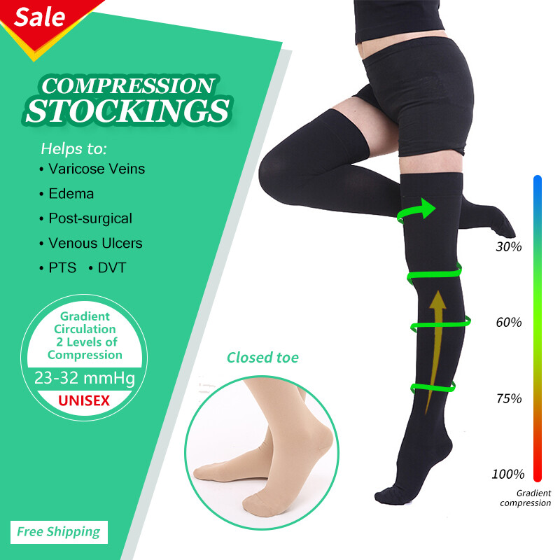 Compression Stocking Help Thigh High Compression Stockings Plus Size ABSOLUTE SUPPORT Plus Size ...