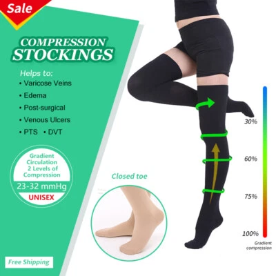 VARCOH Compression Stockings 23-32 mmHg Support Relief Pain Varicose Veins Edema Socks