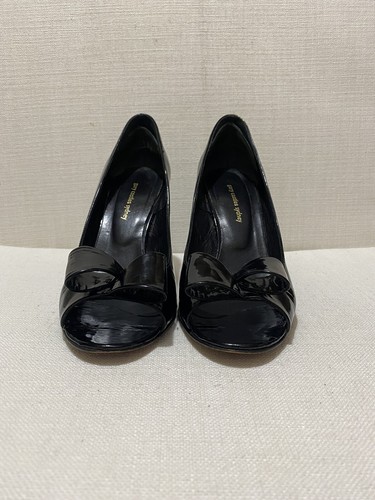 GARY CASTLES - Black Patent Leather Peep Toe Heels w Bow - Sz 38 / US9/ AU8/ UK6 - Picture 3 of 8