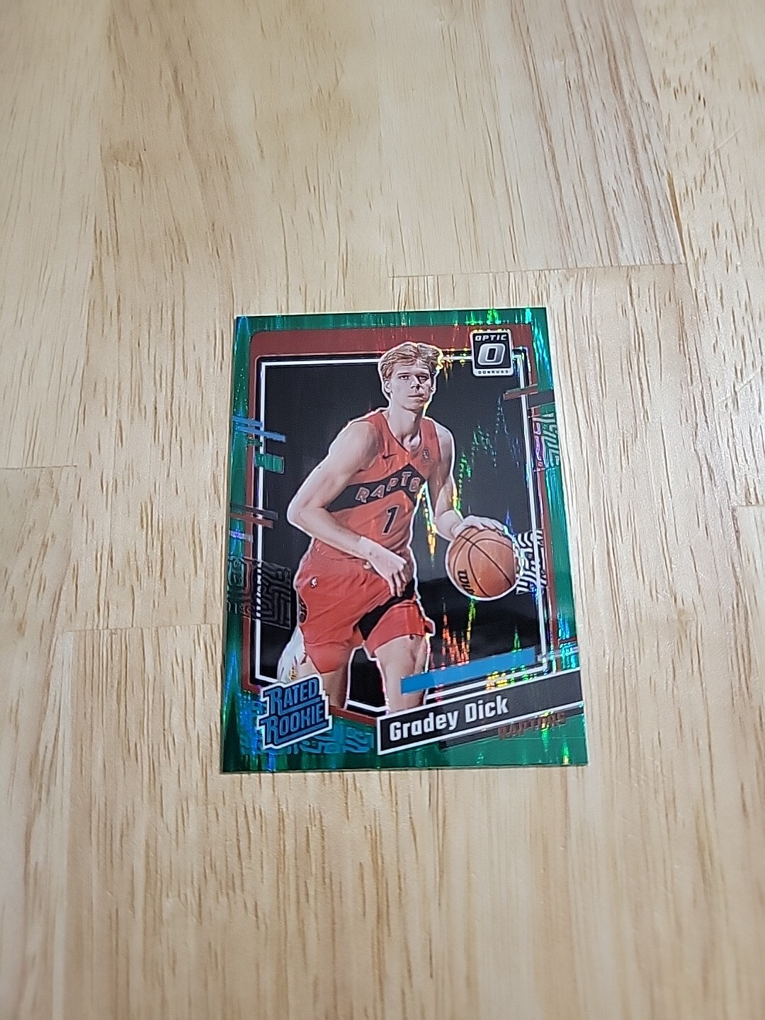 2023-24 Donruss Optic GRADEY DICK Green Shock Prizm #212 Rated Rookie Raptors SP