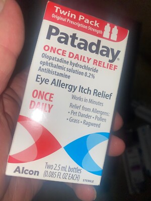 Pataday Twin Pack, Once Daily. Eye Allergy Itch Relief. 2 2.5ml Bottle, Exp 1/26