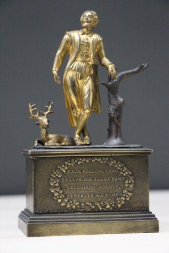Antique gilt ormolu bronze Regency statue Shakespeare sculpture original 1822 - Picture 1 of 12