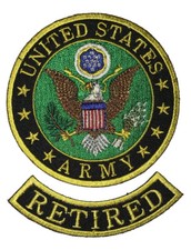 US ARMY RETIRED W/ OFFICIAL SEAL PATCH SOLDIER FOR LIFE HOOAH MILITARY SERVICE