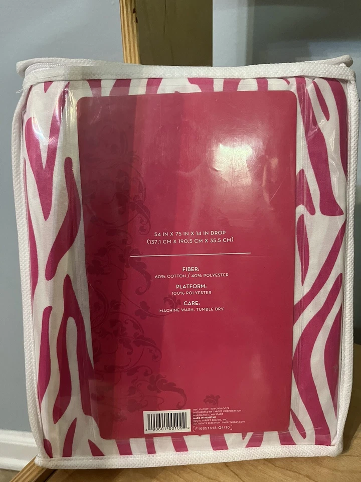 Falda de cama plisada completa a rayas de tigre rosa Xhilaration 14 pulgadas caída nueva con etiquetas 00s Y2K Foto 3 de 4