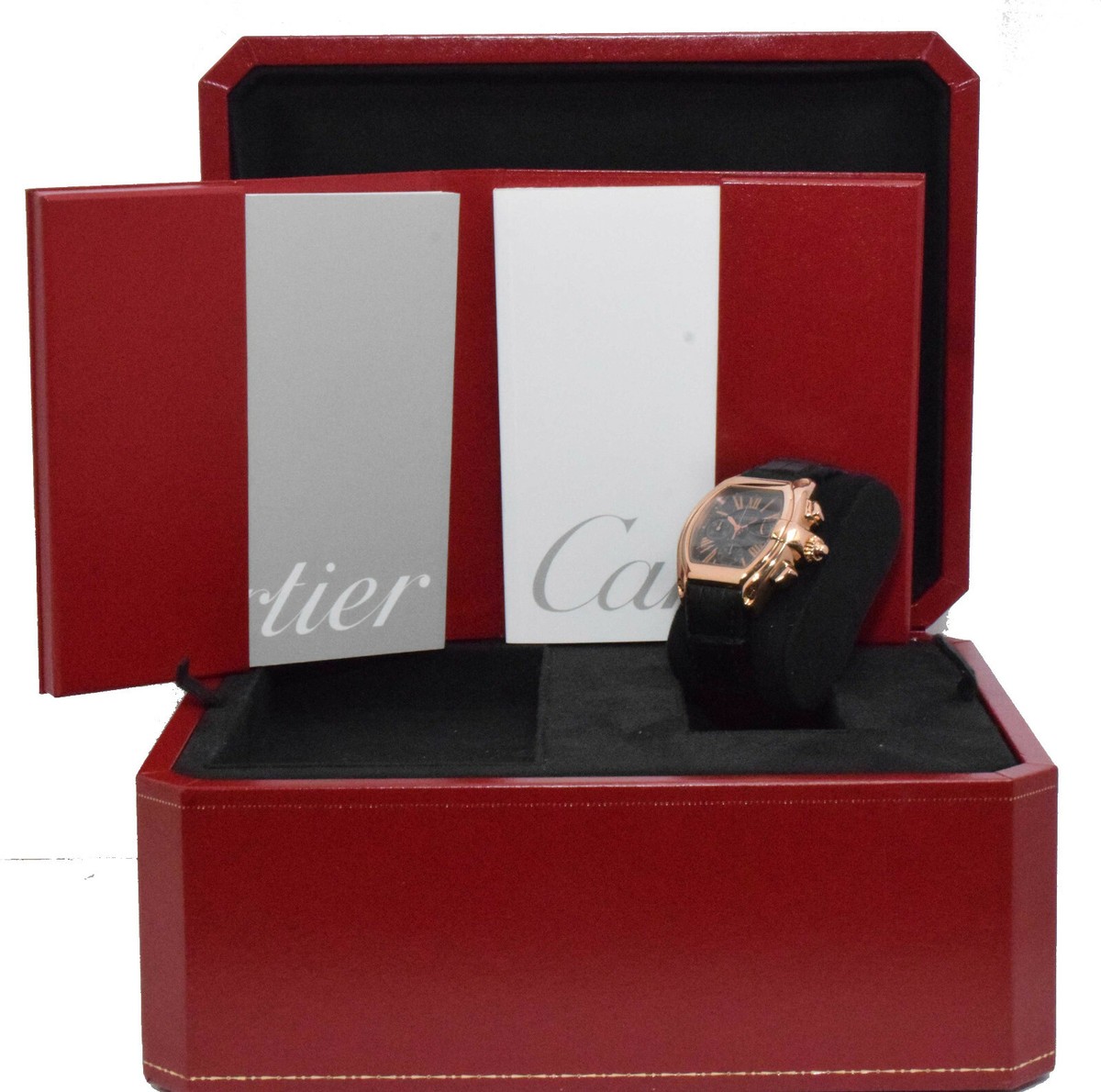 Cartier Roadster XL Chronograph 18k Rose Gold Brown Dial Men Watch