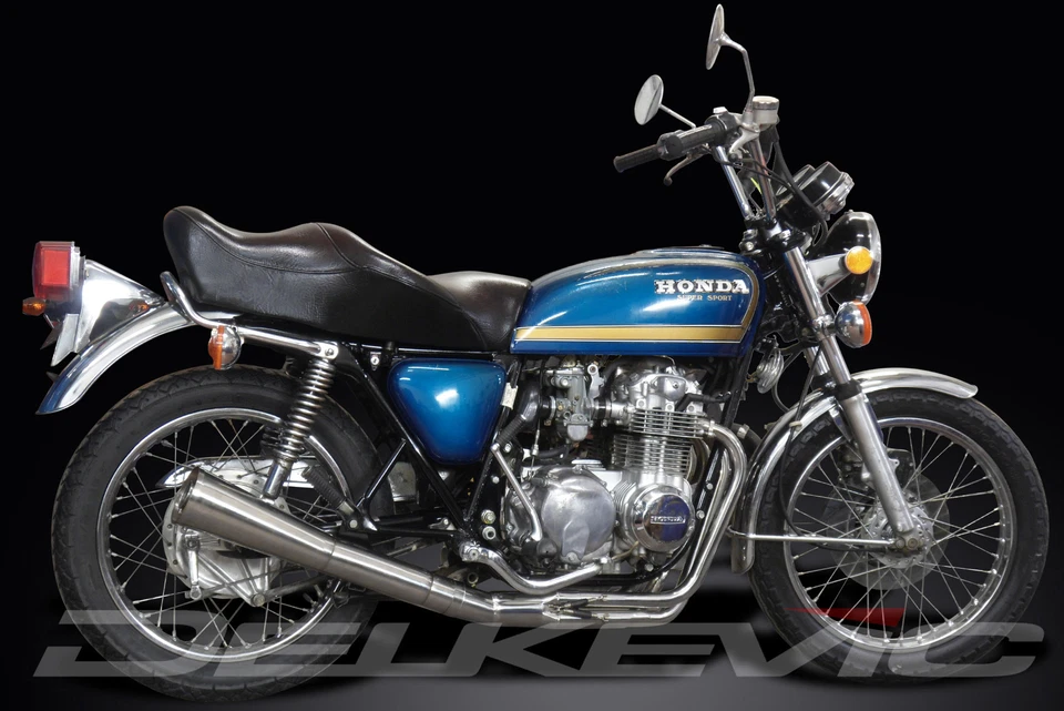 Silenciador megáfono clásico de acero inoxidable escape 4-1 Honda CB550F Supersport 1977-78 Foto 3 de 4